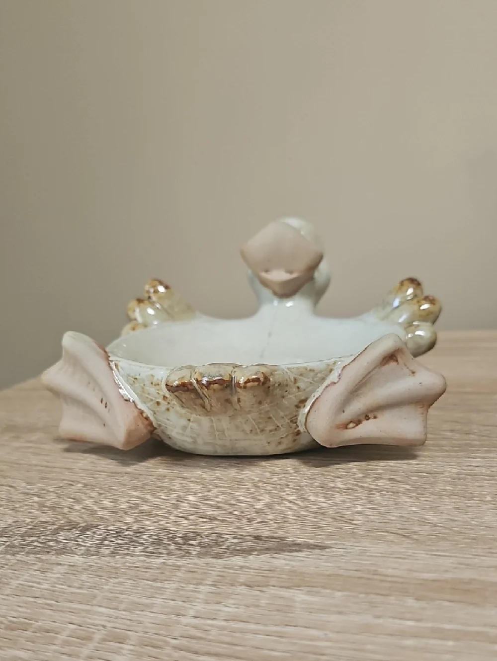 White Ceramic Glazed Pottery Duck Decorative Trinket Or Soap Dish Whimsy & Cute
